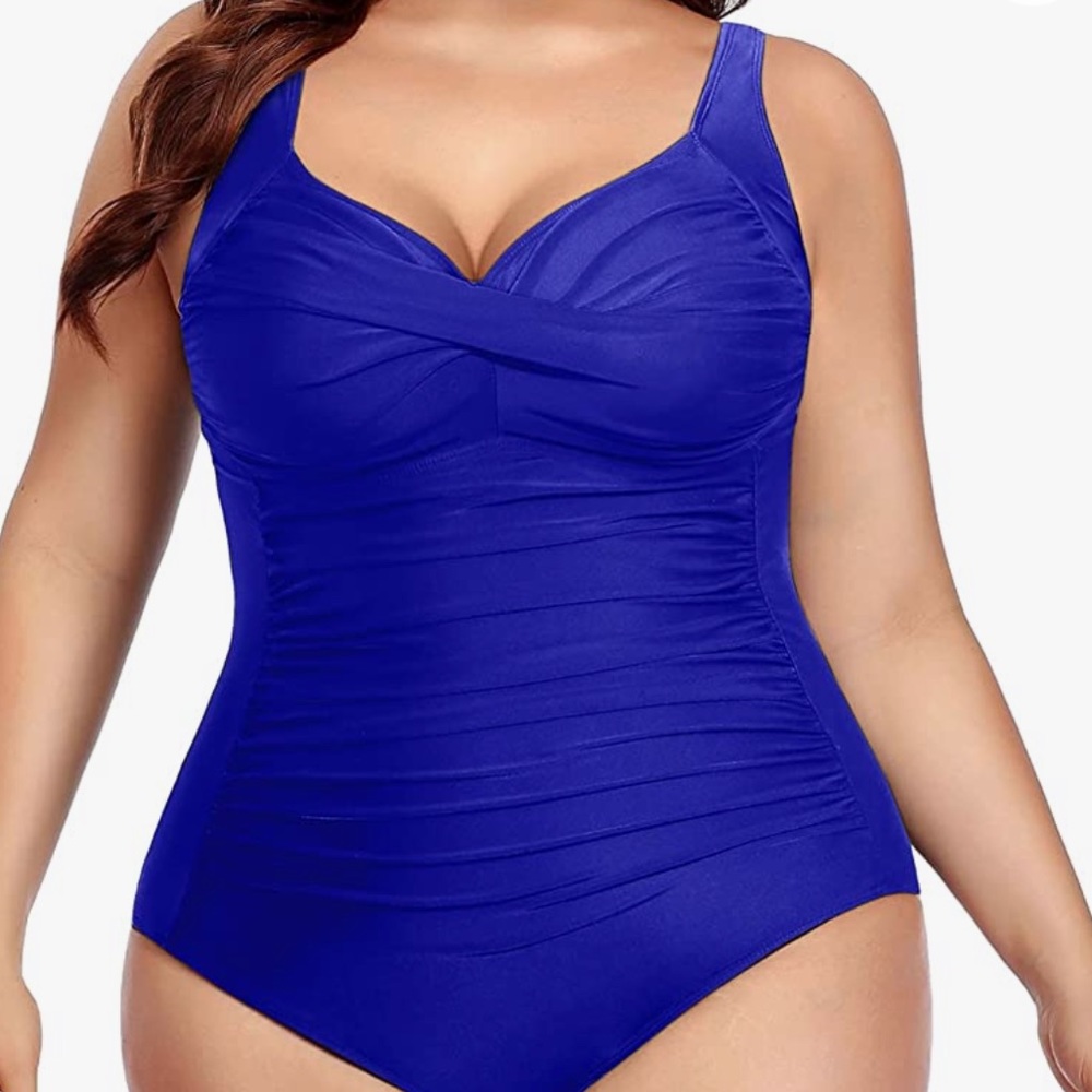 16 plus royal blue one piece bathing suit